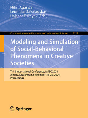 cover image of Modeling and Simulation of Social-Behavioral Phenomena in Creative Societies